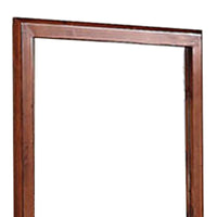 36 Inches Rectangular Wood Encased Mirror, Brown - BM232105