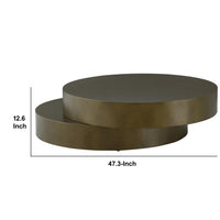 Contemporary Round Metal Coffee Table with Drum Base, Bronze - BM232163