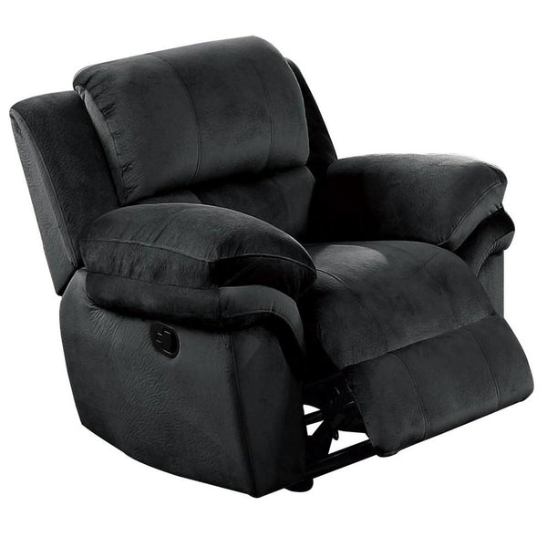 Fabric Upholstered Power Recliner with Pillow Arms, Gray - BM232422