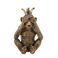 Polyresin Monkey Accent Decor, Set of 3, Gold - BM232727