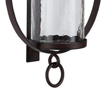Metal Wall Sconce with Glass Hurricane and Chain Design Holder, Black - BM232919