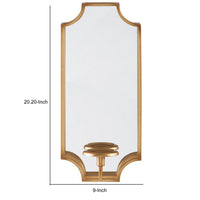 Metal Frame Wall Sconce with Cut Corner Design, Gold - BM232922