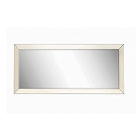 Rectangular Shaped Floor Mirror with Beveled Edge, Silver - BM233236