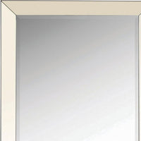 Rectangular Shaped Floor Mirror with Beveled Edge, Silver - BM233236
