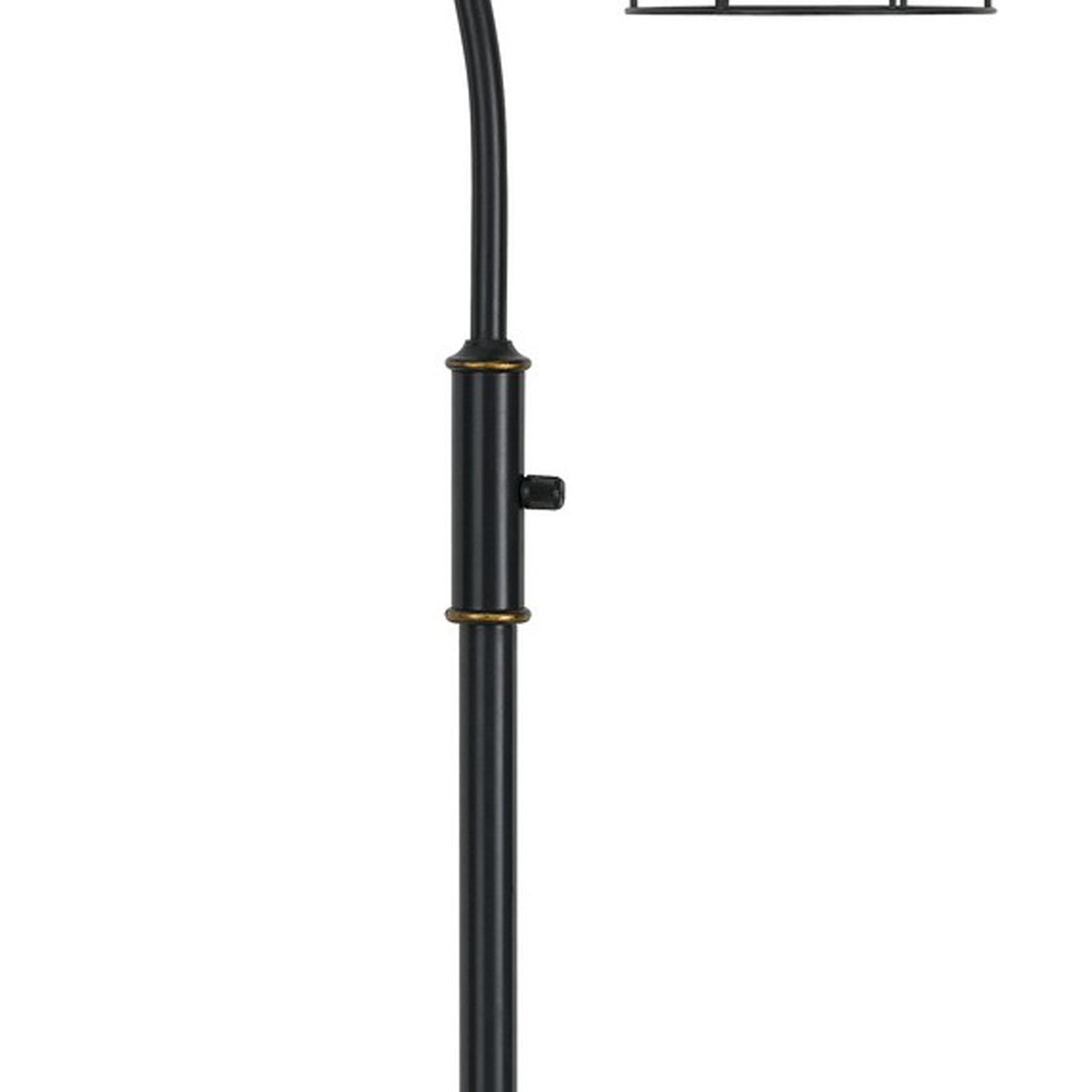 60 Inch Metal Downbridge Design Floor Lamp with Caged Shade, Dark Bronze - BM233410