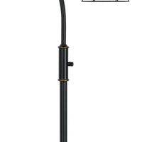 60 Inch Metal Downbridge Design Floor Lamp with Caged Shade, Dark Bronze - BM233410