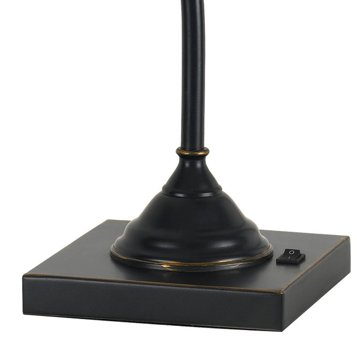 25 Inch Metal Downbridge Design Desk Lamp with Caged Shade, Dark Bronze - BM233413
