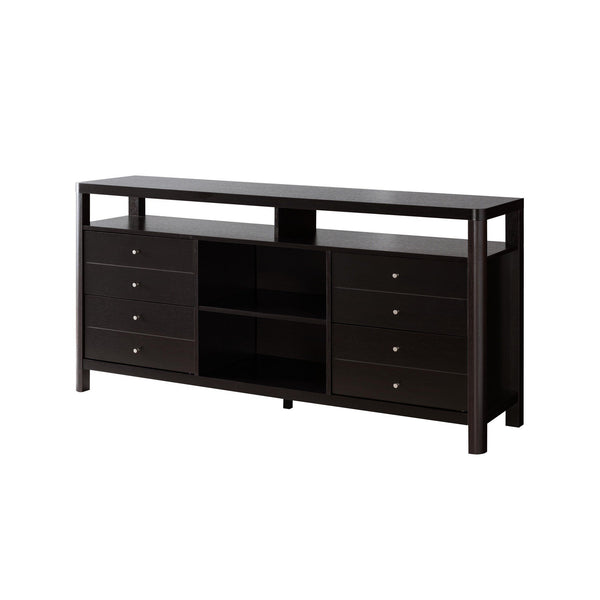 60 Inches 8 Drawer TV Stand with Open Compartments, Brown - BM233514