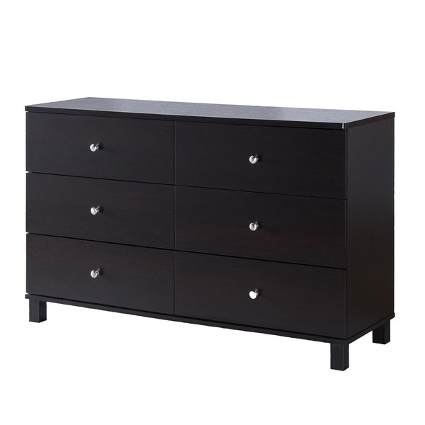 47.25 Inches 6 Drawer Dresser with Straight Legs, Dark Brown - BM233524
