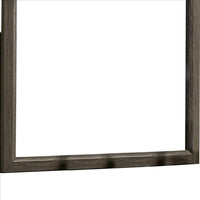 35 Inch Transitional Style Wooden Frame Mirror, Gray - BM233729