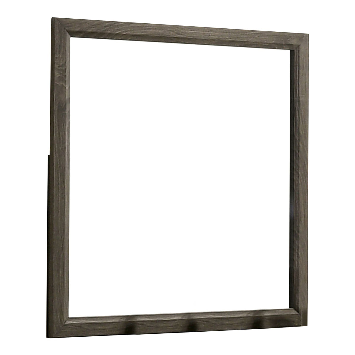 35 Inch Transitional Style Wooden Frame Mirror, Gray - BM233729