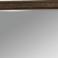 42 Inch Rectangular Wooden Frame Transitional Mirror, Brown - BM233754