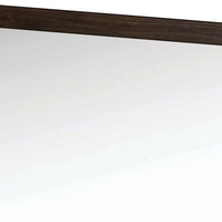 37 Inch Mirror with Rectangular Wooden Frame, Brown - BM233767