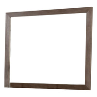 36 Inch Mirror with Rectangular Wooden Frame, Brown - BM233770