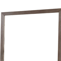 36 Inch Mirror with Rectangular Wooden Frame, Brown - BM233770