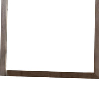 36 Inch Mirror with Rectangular Wooden Frame, Brown - BM233770