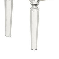 Tufted Leatherette Seater Wooden Bench with Mirror Accents, White - BM233878