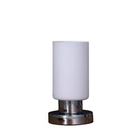 Cylindrical Glass Shade Table Lamp with Touch Switch, White - BM233919