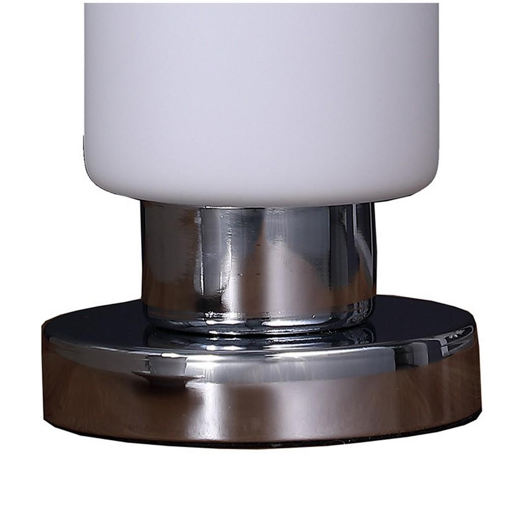 Cylindrical Glass Shade Table Lamp with Touch Switch, White - BM233919