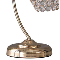 Floral Tree Design Metal Table Lamp with Dome Shade and Crystals, Gold - BM233923