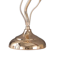 Metal Table Lamp with Floral Shade and Acrylic Crystals, Gold - BM233924