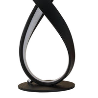 Metal Upright Knotted Design Table Lamp with Round Shaped Base, Black and Gray - BM233927