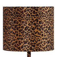 Fabric Wrapped Table Lamp with Dotted Animal Print, Brown and Black - BM233930