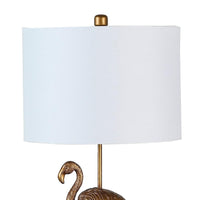 Polyresin Standing Flamingo Design Table Lamp with Round Base, Gold - BM233934