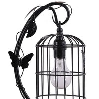 Arc Design Metal Table Lamp with Birdcage Shade, Black - BM233938