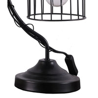 Arc Design Metal Table Lamp with Birdcage Shade, Black - BM233938