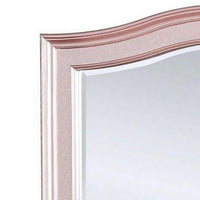 46 Inch Contemporary Style Wooden Frame Mirror, Rose Pink - BM235461