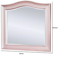 46 Inch Contemporary Style Wooden Frame Mirror, Rose Pink - BM235461