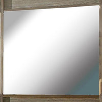 44 Inch Rectangular Mirror with Carved Corners, Brown - BM235465