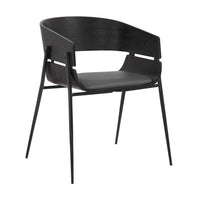 18.5 Inches Round Back Leatherette Dining Chair, Set of 2, Black - BM236362