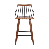 26 Inches Counter Height Barstool with Spindle Back, Brown and Black - BM236366