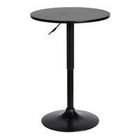 24 Inches Round Adjustable Pub Table with Metal Base, Black - BM236681