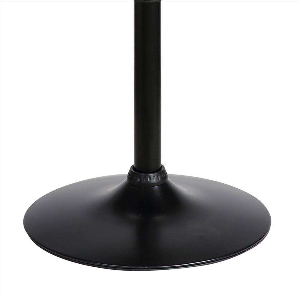 24 Inches Round Adjustable Pub Table with Metal Base, Black - BM236681