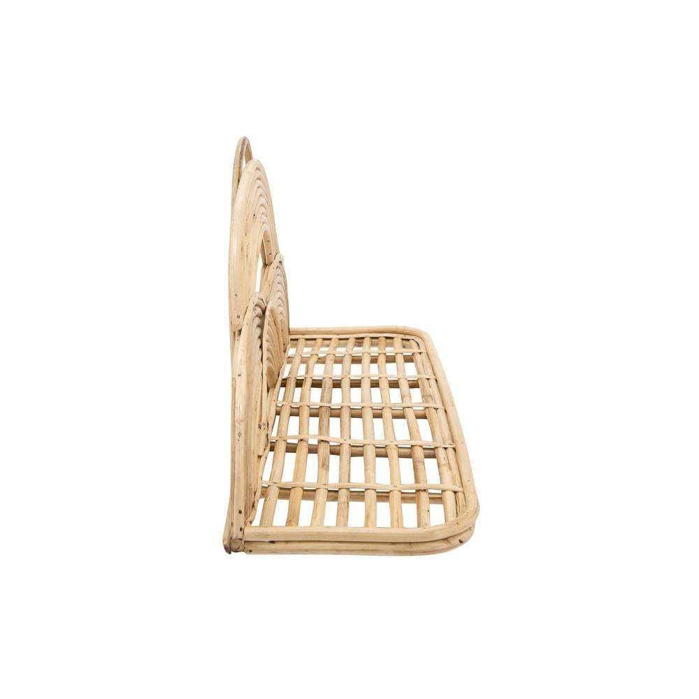 Rattan Wall Decor Tray with Semicircular Accents, Brown - BM238169