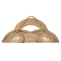 Rattan Wall Decor Tray with Semicircular Accents, Brown - BM238169