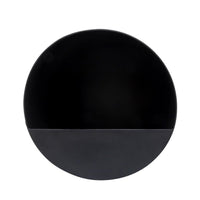 Metal Round Shaped Planter with Mounting Hanger, Black, Set of 2 - BM238178