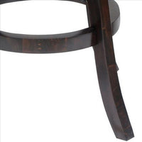 24 Inches Swivel Wooden Frame Counter Stool with Padded Back, Dark Brown - BM239713