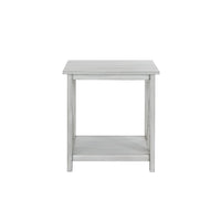 1 Open Shelf Wooden End Table with X Shaped Accents, White - BM239762