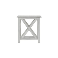 1 Open Shelf Wooden End Table with X Shaped Accents, White - BM239762