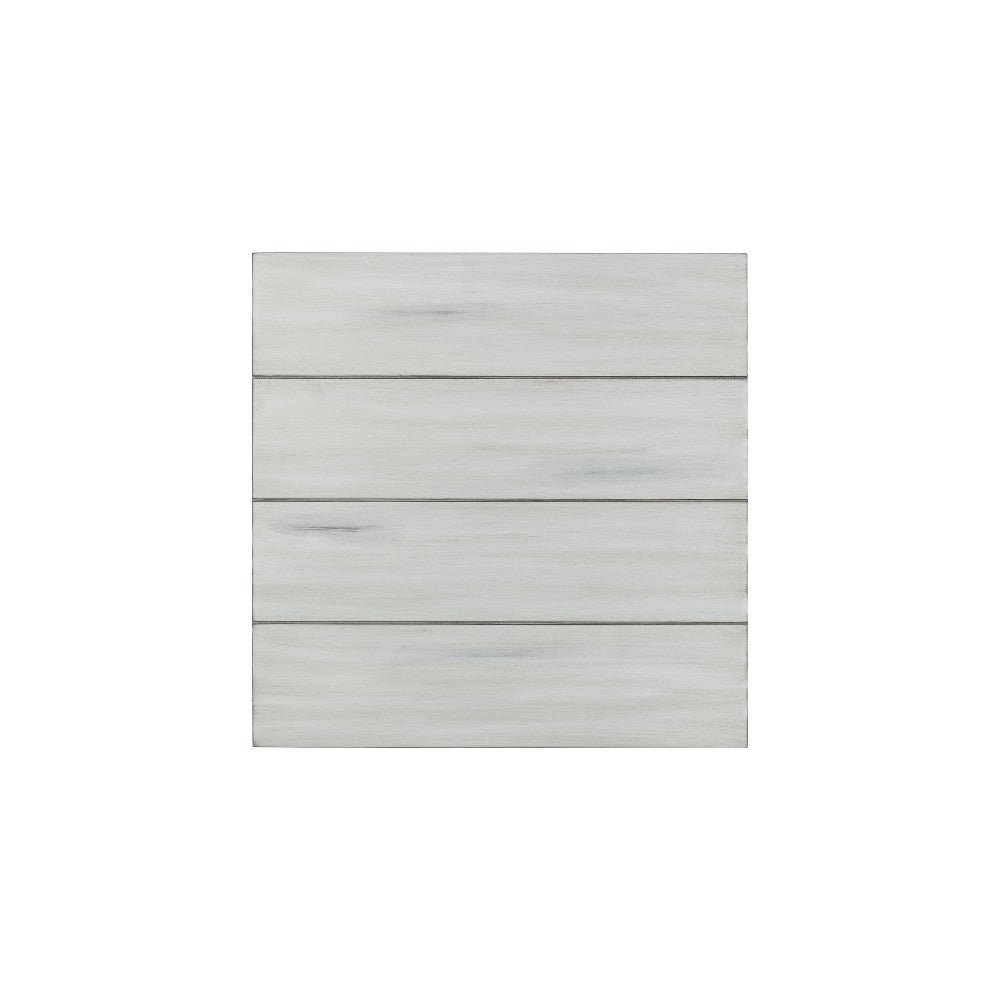 1 Open Shelf Wooden End Table with X Shaped Accents, White - BM239762