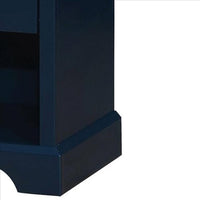 Transitional 1 Drawer Wooden Nightstand with Open Compartment, Blue - BM239794