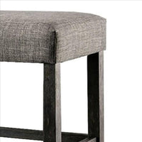 41 Inches Counter Height Bench with Padded Seating, Gray - BM239823
