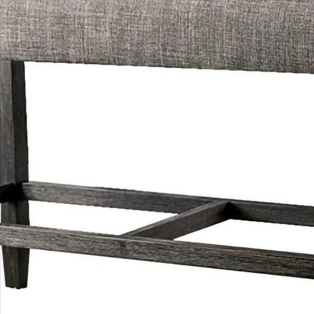 41 Inches Counter Height Bench with Padded Seating, Gray - BM239823