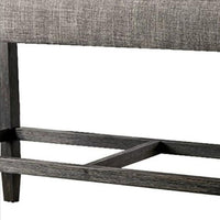 41 Inches Counter Height Bench with Padded Seating, Gray - BM239823