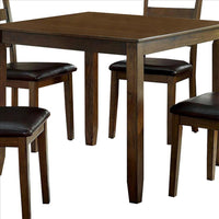 5 Piece Dining Table Set with Leatherette Seating, Brown - BM239827