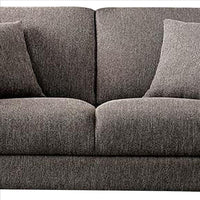 54 Inches Loveseat with Fabric Padded Seat and Metal Legs, Gray - BM239845